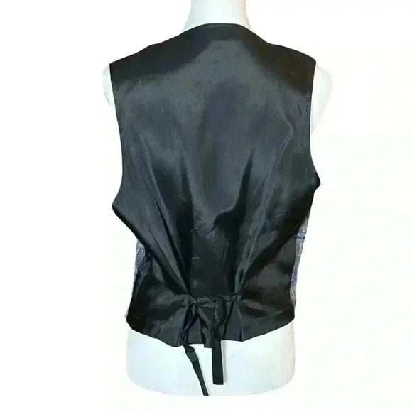 Vintage 90s Western Boho Blue Geometric Pattern Vest. Made in the USA. Size M L - Picture 8 of 11